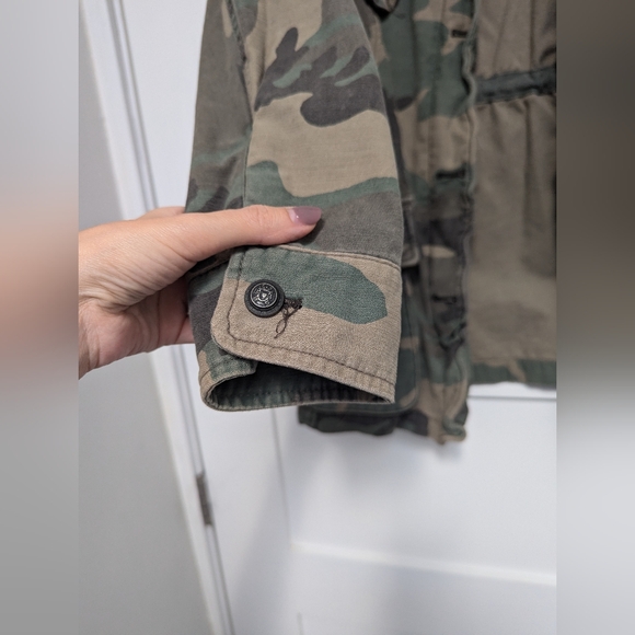 Free People Not Your Brothers Camo Jacket, Women Green Military Utility Jacket - Picture 10 of 16